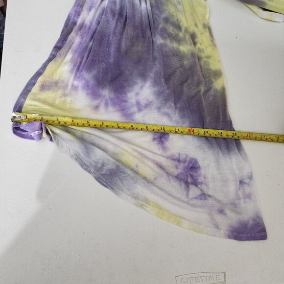 21 Saints Jumpsuit Womens Small Spaghetti Straps Tie-Dye Purple Yellow - Picture 11 of 15